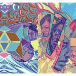 An illustration by David Brame for Sanford Biggers: CODESWITCH,created in collaboration with John Jennings. (Photo courtesy of David Brame)