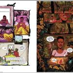 Several pages from David Brames After the Rain, adapted from Nnedi Okorafors short story On the Road. (Photo courtesy David Brame)