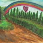 An ink and watercolor painting by Homer High School student Anna Neland was one of the pieces created for the Homer Council on the Arts Art from the Heart project. Student artists created art that was shared in November 2020 with local seniors in isolation during the COVID-19 pandemic in Homer, Alaska. (Photo courtesy Homer Council on the Arts)