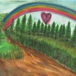 An ink and watercolor painting by Homer High School student Anna Neland was one of the pieces created for the Homer Council on the Arts' "Art from the Heart" project. Student artists created art that was shared in November 2020 with local seniors in isolation during the COVID-19 pandemic in Homer, Alaska. (Photo courtesy Homer Council on the Arts)