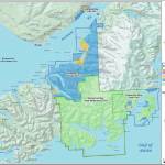 This map from the Kachemak Bay State Park and Kachemak Bay State Wilderness Park Management Plan shows the boundaries of Kachemak Bay State Park and Kachemak Bay State Wilderness Park. (Image courtesy Dan Saddler, Alaska DNR)