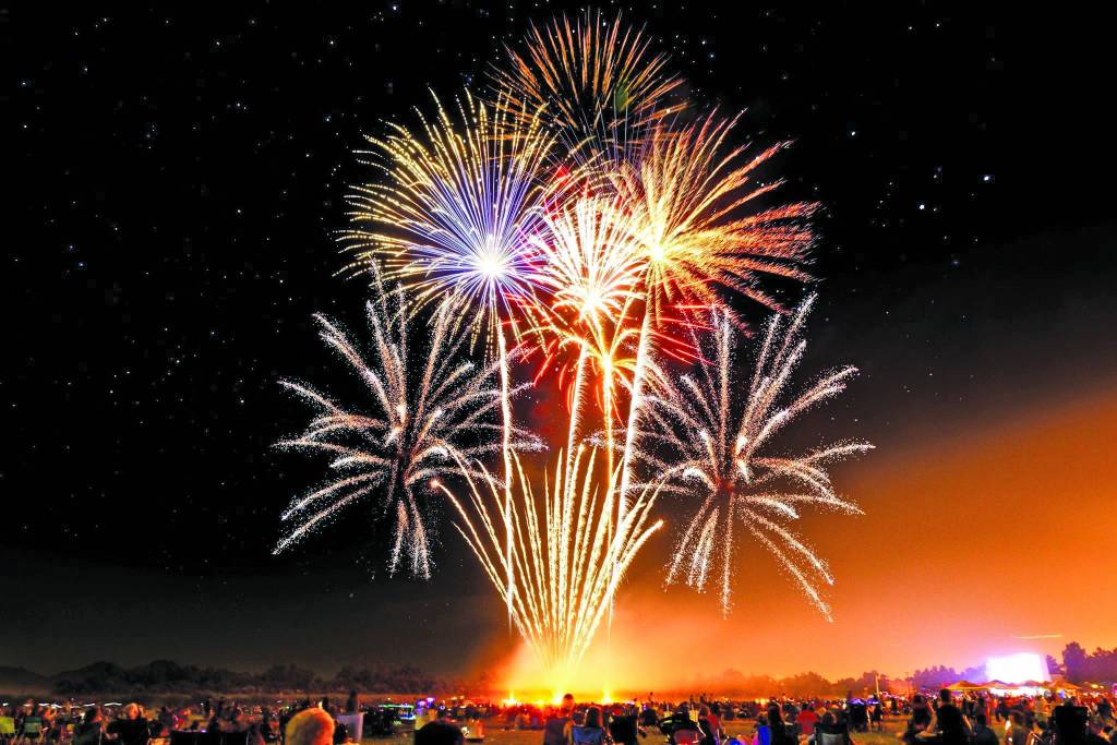 People throng Mariner Park on New Years Eve in 2018 for a crowd-funded fireworks display on the Homer Spit in Homer, Alaska. (Photo provided)