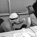Photo courtesy Derotha Ferraro/South Peninsula Hospital 
Family practice physician Christina Tuomi, D.O., (right) gets Homers first dose of Pfizers COVID-19 vaccine from Emergency Department nurse Steve Hughes (left) on Thursday, Dec. 17, at South Peninsula Hospital in Homer. Tuomi has been the hospitals medical lead throughout the pandemic.