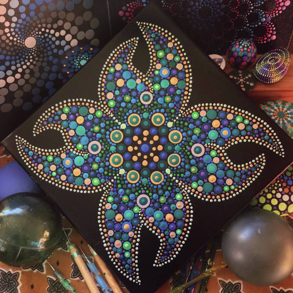 Nancy Johnsons Mermaid, one of her paintings on exhibit at Grace Ridge Brewery in January 2021 in Homer, Alaska. (Photo by Nancy Johnson).