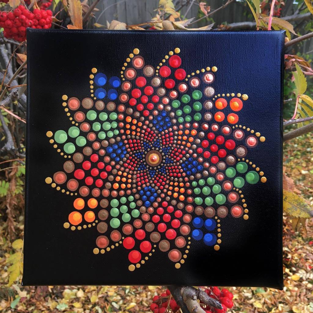 Nancy Johnsons Mountain Ash, one of her paintings on exhibit at Grace Ridge Brewery in January 2021 in Homer, Alaska. (Photo by Nancy Johnson).