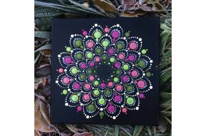 Nancy Johnson's "Fireweed," one of her paintings on exhibit at Grace Ridge Brewery in January 2021 in Homer, Alaska. (Photo by Nancy Johnson).