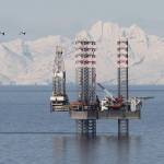 The Endeavour-Spirit of Independence jack up rig is seen here in early April 2013, at the Cosmopolitan site in lower Cook Inlet near Anchor Point, Alaska. (Photo by Brian Smith/Peninsula Clarion)