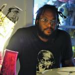 Bunnell Street Arts Center Artist in Residence David Brame in a photo taken on Dec. 6, 2020, at the gallery in Homer, Alaska. (Photo courtesy of Bunnell Street Arts Center)