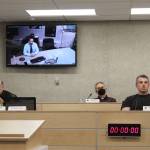 photo by Ashlyn OHara/Peninsula Clarion 
John OBrien remotely addresses the Kenai Peninsula Borough Assembly in Soldotna on Tuesday, Feb. 2.