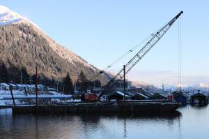 Ben Hohenstatt / Juneau Empire File
Theres money in Gov. Mike Dunleavys bond proposal package for projects like the one taking place at Aurora Harbor, seen here in this Nov. 5, 2020, file photo, but Juneaus Sen. Jesse Kiehl doesnt think theres enough local investment.