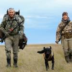 Reed and Michelle Quinton return to camp after a long day of goose hunting along the shores of Cook Inlet. (Photo courtesy Mike Chihuly)