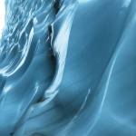 A line of silt runs through the side of an ice wall at the Matanuska Glacier on Jan. 17, 2021 in the Matanuska-Susitna Borough, Alaska. (Photo by Megan Pacer/Homer News)
