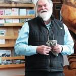 Homer Mayor Ken Castner speaks at an award ceremony for local senior advocate and volunteer Nona Safra on Wednesday, March 10, 2021 at the Homer Chamber of Commerce & Visitor Center in Homer, Alaska. (Photo by Megan Pacer/Homer News)