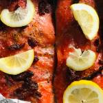 Salmon ready to go in the oven, photographed on Tuesday, March 16, 2021, in Anchorage, Alaska. (Photo by Victoria Petersen/Peninsula Clarion)