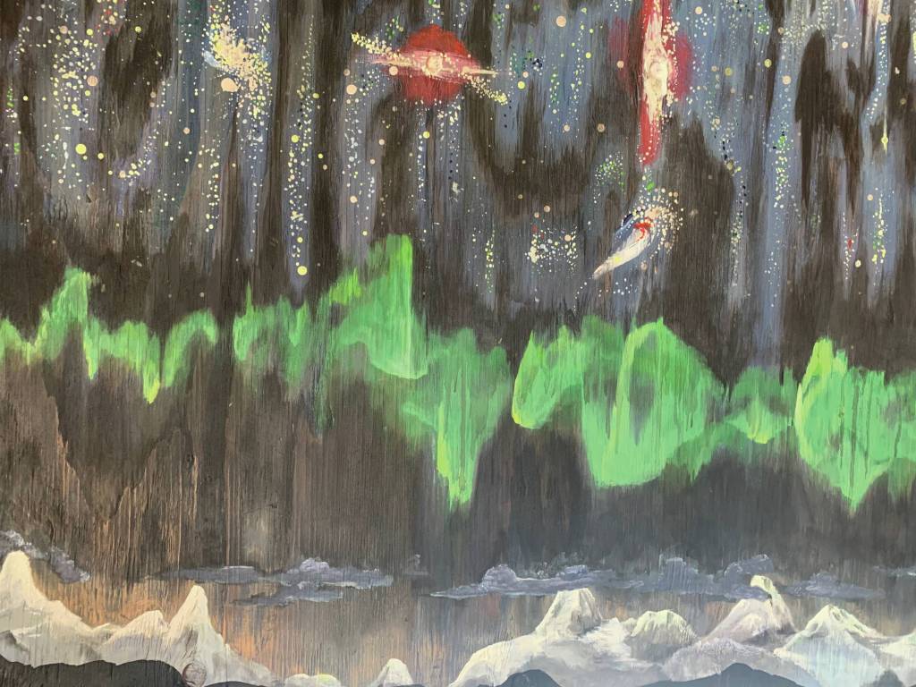 Art by Tyler Schlieman on exhibit at Grace Ridge Brewery. (Photo courtesy Grace Ridge Brewery)