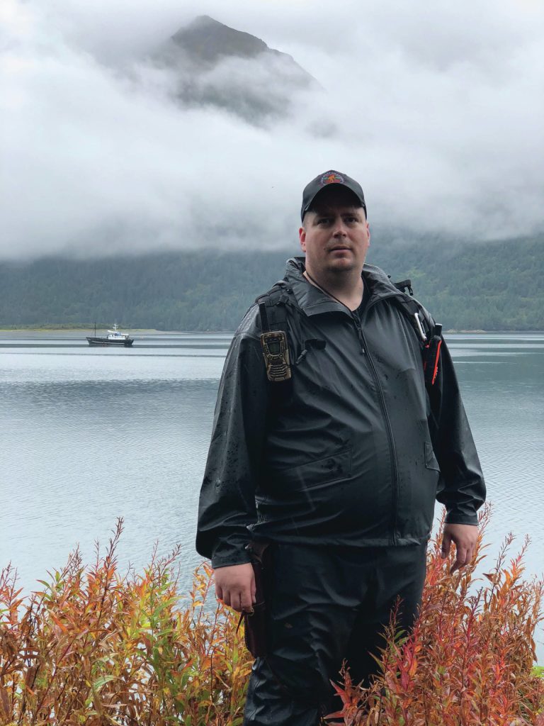 Larry Baxter of Homer was in Port Chatham in 2018 as a consultant for Extreme Expeditions Northwest LLC for the filming of the documentary In Search of Port Chatham Hairy Man. Travel to and from Homer was aboard the Homer-based research vessel Puk-Uk. Photo provided by Larry Baxter.