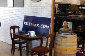 A Kelly Tshibaka campaign sign is seen inside of Nikiski Hardware & Supply on Friday, April 9 in Nikiski, Alaska. (Ashlyn OHara/Peninsula Clarion)