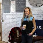 Kelly Tshibaka addresses members of the community at Nikiski Hardware & Supply on Friday, April 9, 2021 in Nikiski, Alaska. (Ashlyn OHara/Peninsula Clarion)
