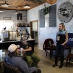 Kelly Tshibaka addresses members of the community at Nikiski Hardware & Supply on Friday, April 9, 2021 in Nikiski, Alaska. (Ashlyn OHara/Peninsula Clarion)