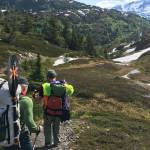 Mark Spano and Bob Loeffler hike in Chugach National Forest. (Photo courtesy Chris Beck/Alaska Trails Initiative)
