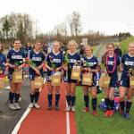 Photo by Sarah Knapp / Homer News
The seniors on the Homer High School girls soccer team were recognized in a ceremony May 14. Pictured left to right are Paige Jones, Katelyn Engebretsen, Katlyn Vogl, Harmony Davidson, Zoe Stonorov, Mya Houglum, Aiyana Cline, Laura Inama, Jessica Sonnen and Hailee Alexander.