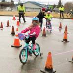 Local Homer kids enjoyed the bike rodeo at the 2021 Safe and Healthy Kids Fair at Homer High School on Saturday, May 15. (Photo by Sarah Knapp/Homer News)