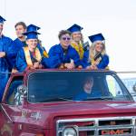 Future so bright sunglasses are advised: Homer High School seniors participate in a parade through town in celebration of their graduation on May 18. (Photo by Sarah Knapp/Homer News)