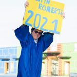 Tristyn Romeril celebrates his graduation from Homer High School on May 18 during the senior parade through Homer. (Photo by Sarah Knapp/Homer News)