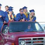 Future so bright sunglasses are advised. Homer High School seniors participate in a parade through town in celebration of their graduation on May 18. (Photo by Sarah Knapp/Homer News) (Front page centerpiece photo)