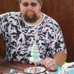 Argent Kvasnikoff discusses a Denaina wayfinding system, Tuyanitun, at a land acknowledgment workshop held on Aug. 22, 2020, at Tuggeht  Bishops Beach  in Homer, Alaska. (Photo by Michael Armstrong/Homer News)
