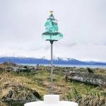 This photo illustration shows the design of Argent Kvasnikoffs Tuyanitun Tuggeht sculpture to be installed at Bishops Beach in Homer, Alaska. (Photo courtesy of Argent Kvasnikoff and Bunnell Street Arts Center)