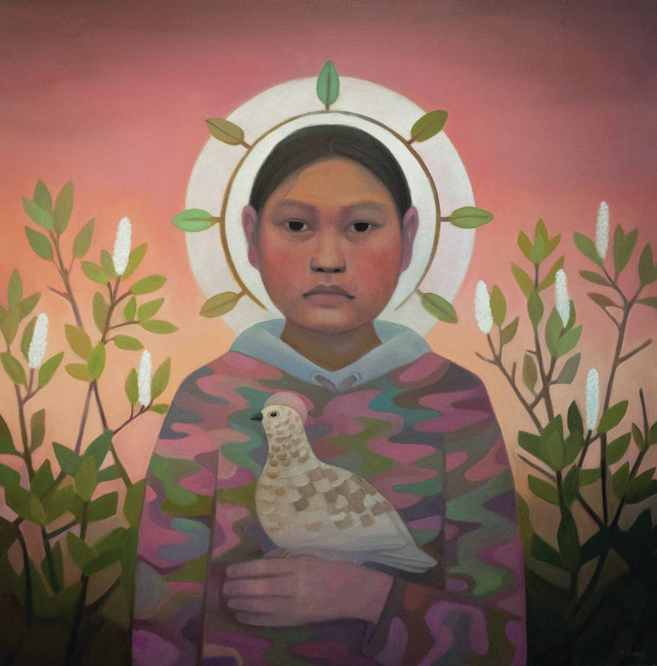 Linda Infante-Lyons Camo is part of her exhibit opening Friday, July 2, 2021, at Bunnell Street Arts Center in Homer, Alaska. (Photo provided)