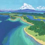 Tim Troll's painting, "Flat Island: Lake Iliamna," is part of his show at the Homer Council on the Arts opening Friday, July 2, 2021, at the gallery in Homer, Alaska. (Photo provided)