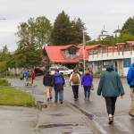Tourists explore Seldovia after arriving on the Seldovia Bay Ferry on June 24.