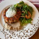Bell pepper, cabbage and onions add flavor and texture to this salmon cake recipe. (Photo by Tress Dale/Peninsula Clarion)