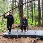 Jessica Williams, left, as Patsy Cline, and Maggie Quarton, right, as Louise Seger rehearse for the upcoming Pier One Theatre production of "Always, Patsy Cline" in the Pratt Museum & Park. (Photo courtesy of Pier One Theatre_
