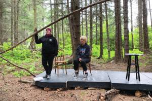 Jessica Williams, left, as Patsy Cline, and Maggie Quarton, right, as Louise Seger rehearse for the upcoming Pier One Theatre production of "Always, Patsy Cline" in the Pratt Museum & Park. (Photo courtesy of Pier One Theatre_
