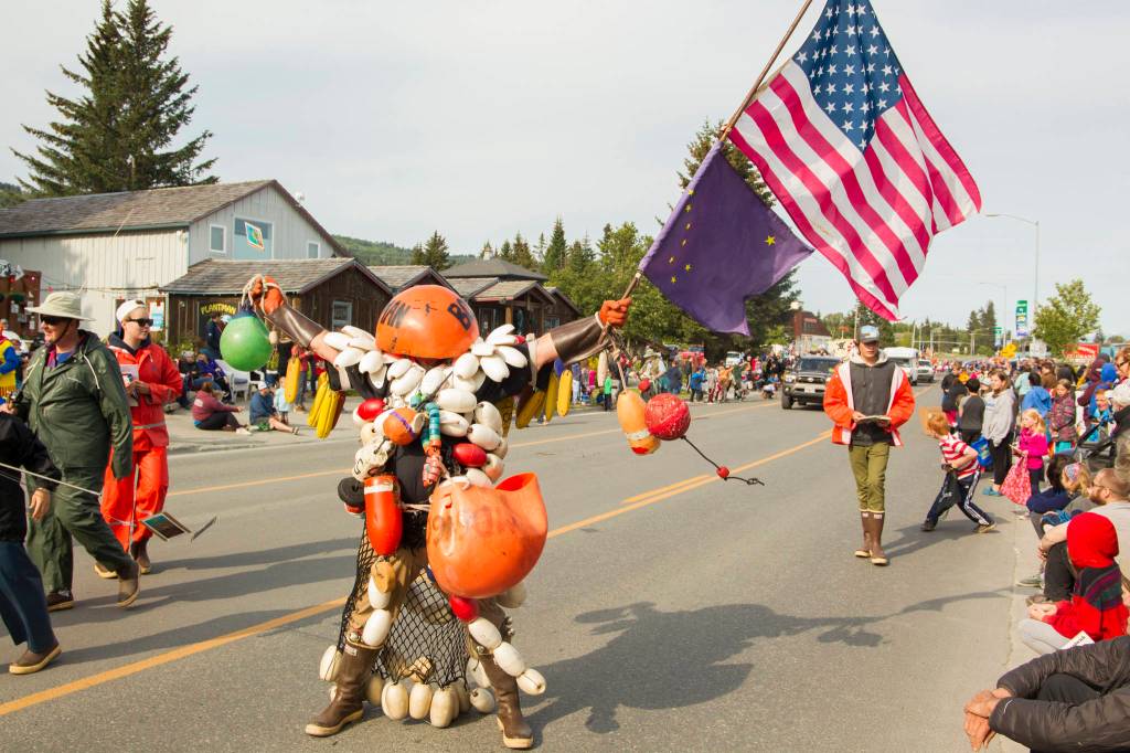 The Bouyman participated in the 2021 Fourth of July Whatever Floats Your Boat Parade down Pioneer Avenue. (Photo by Sarah Knapp)