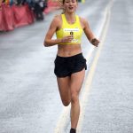 Ruby Lindquist of Seward takes second in the womens Mount Marathon Race on Wednesday, July 7, 2021, in Seward, Alaska. (Photo by Jeff Helminiak/Peninsula Clarion)