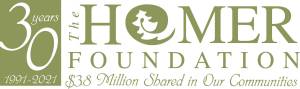 Homer Foundation 30 years logo.