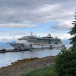 photos by Peter Segall / Juneau Empire
The Serenade of the Seas, a Royal Caribbean cruise ship, berths in Hoonah on Thursday. The ship is scheduled to arrive in Juneau Friday morning.