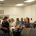 People attend a meeting of the Kenai Peninsula Borough School District Board of Education on Monday, August 2, 2021 in Soldotna, Alaska. (Ashlyn O'Hara/Peninsula Clarion)