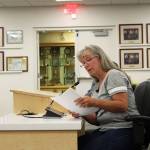 April Orth, who opposes universal masking in schools, testifies before the Kenai Peninsula Borough School District Board of Education on Monday, August 2, 2021 in Soldotna, Alaska. (Ashlyn O'Hara/Peninsula Clarion)