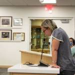 Parent Nicole Darwin testifies before the Kenai Peninsula Borough School District Board of Education on Monday, Aug. 2, 2021 in Soldotna, Alaska. Darwin testified in opposition to universal masking. (Ashlyn O'Hara/Peninsula Clarion)