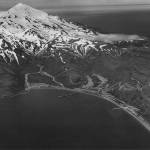 Sand Bay Naval Station on Great Sitkin Island was a hub for Navy vessels and aircraft during World War II. (U.S. Army Corps of Engineers)