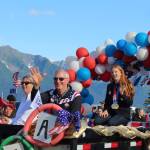 Olympic gold medalist Lydia Jacoby waves to the crowd in Seward during her celebratory parade on Thursday, August 5, 2021. (Ashlyn O'Hara/Peninsula Clarion)