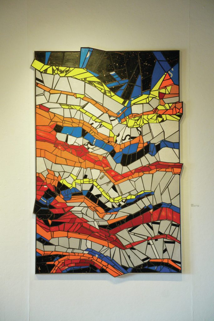 Sheila Wynes Strata #2 is part of her show that opened Friday, Aug. 6, 2021, at Bunnell Street Arts Center. (Photo by Michael Armstrong/Homer News)