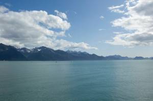 Kathleen Sorensen, Tangled Up In Blue columnist, is from Seward, the Alaska tourist town mentioned in this weeks story. Pictured is Resurrection Bay in Seward on Aug. 21, 2021. (Photo by Sarah Knapp/Homer News)