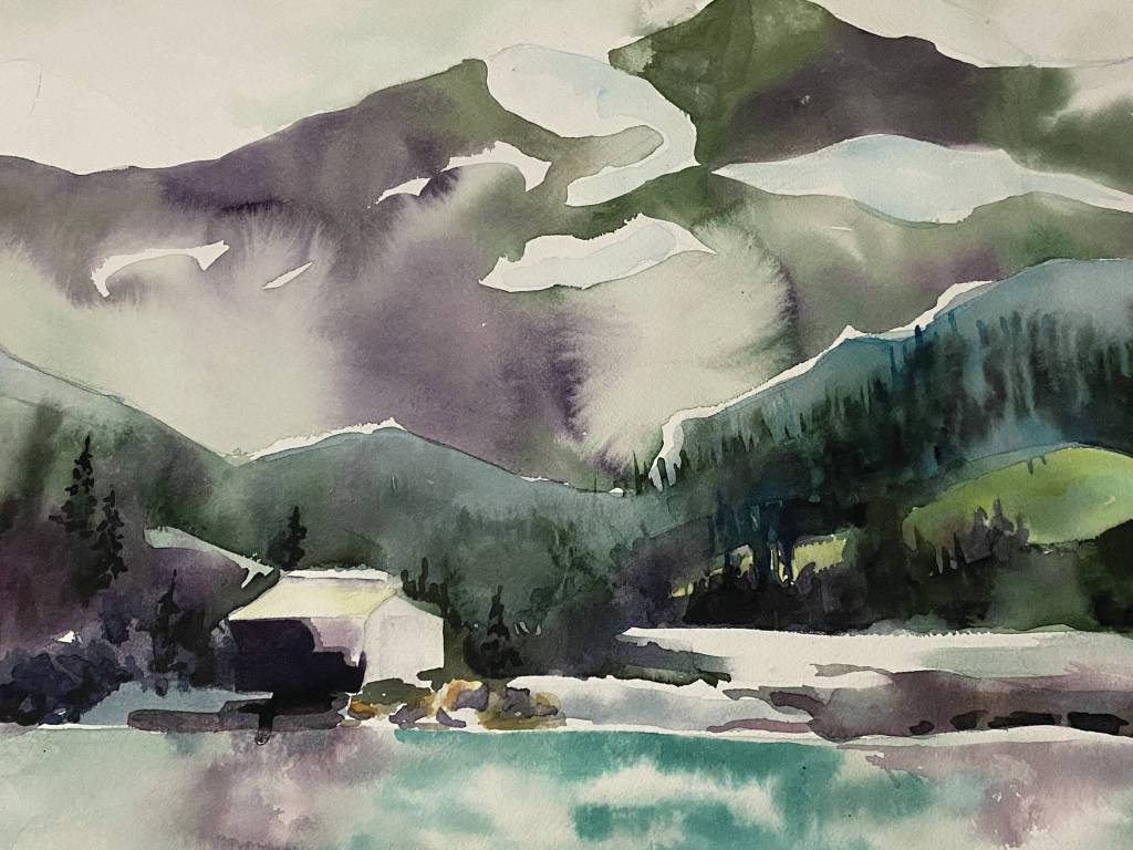 Goober Lake,  painting by Kimberly Cooper, is part of the members showcase exhibit opening Friday, Sept. 3, 2021, at the Homer Council on the Arts in Homer, Alaska. (Photo courtesy of Homer Council on the Arts)