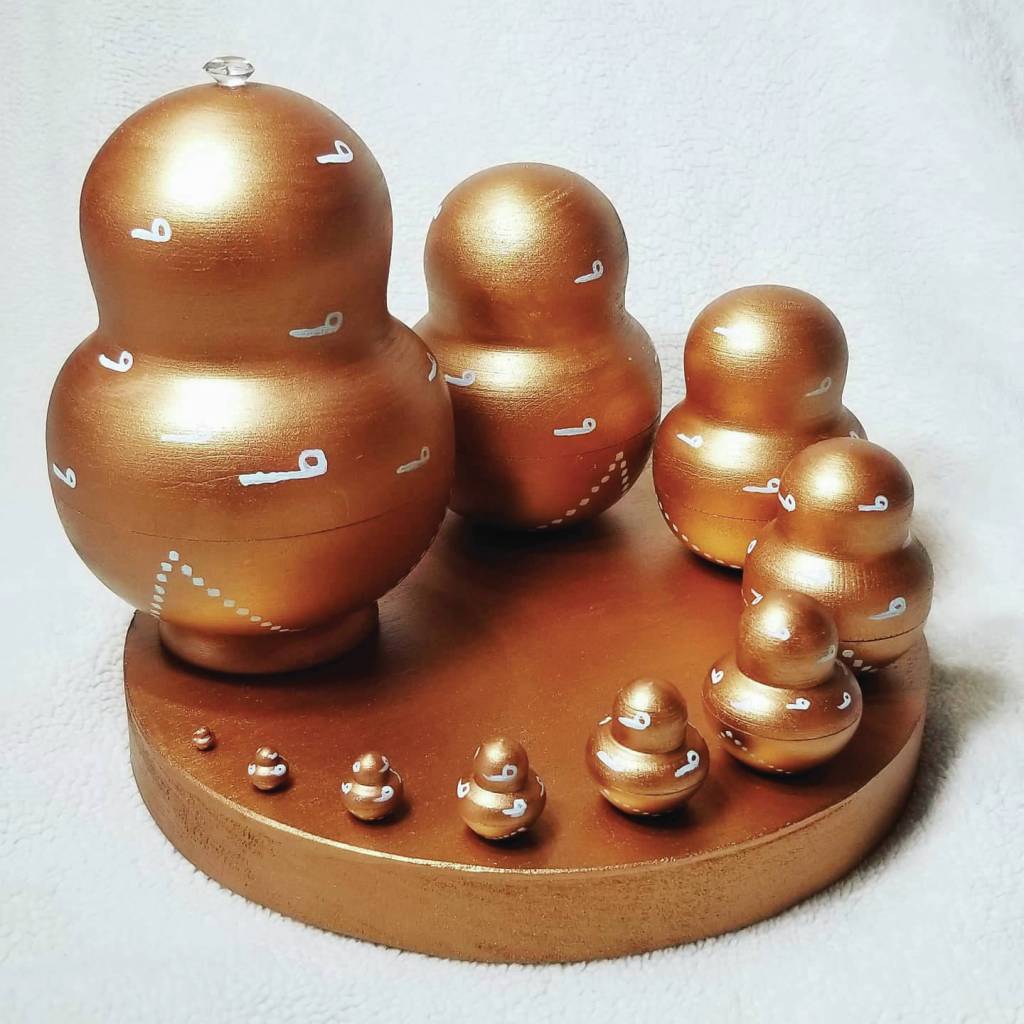 Sky Clan Nesting Dolls, by Argent Kvasnikoff, is part of the members showcase exhibit opening Friday, Sept. 3, 2021, at the Homer Council on the Arts in Homer, Alaska. (Photo courtesy of Homer Council on the Arts)